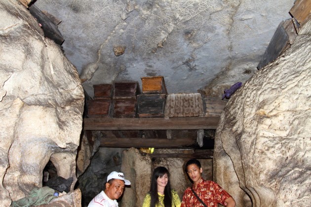 Graves inside caves at Tana Toraja