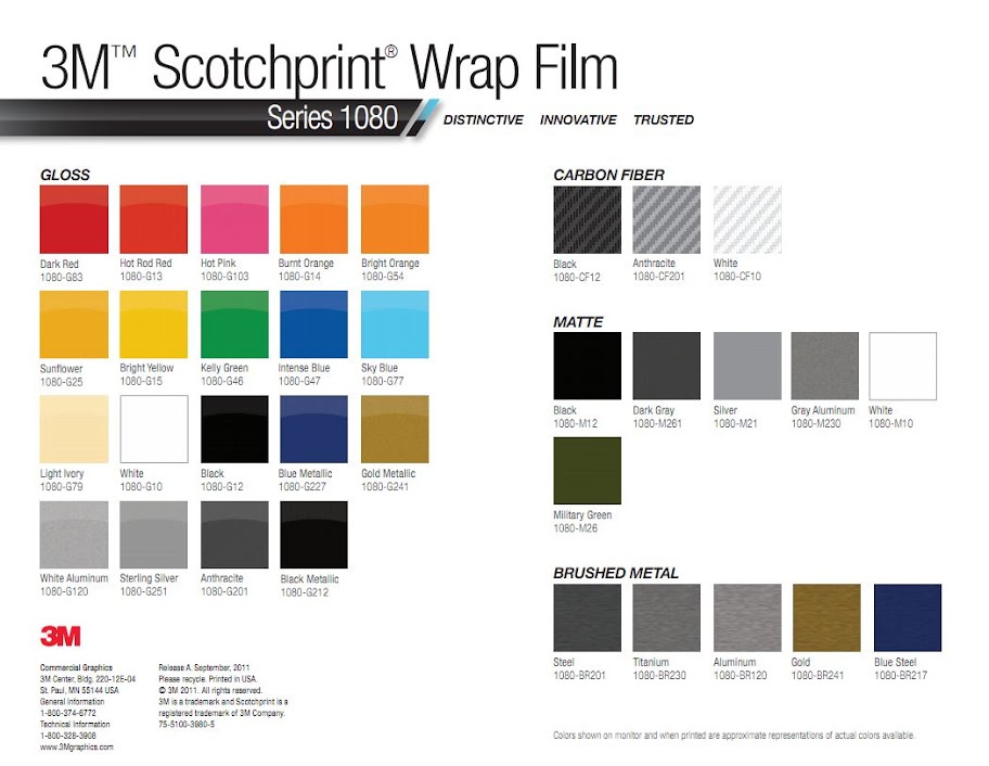 Check the following link for color Brochure from 3M. 