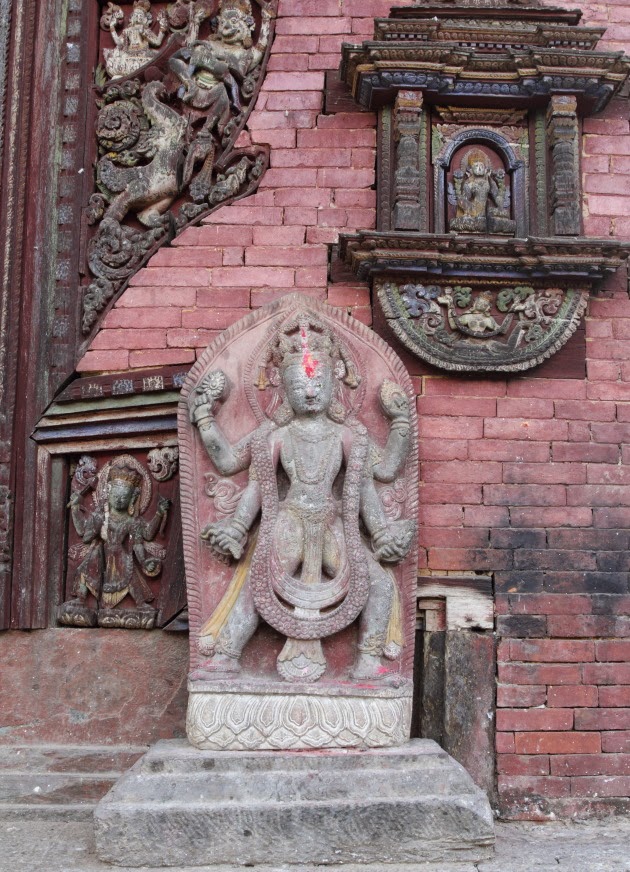 Sculptures of Hindu gods at Changgu Narayan Temple, Nepal
