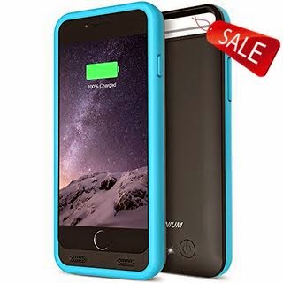 iPhone 6 Battery Case , Trianium Atomic S Portable Charger iPhone 6 Battery Case (4.7 Inches) [Black/Blue] [LIFETIME WARRANTY] - 3100mAh MFI Apple Certified External iPhone Charger Protective iPhone 6 Charger Case / iPhone 6 Charging Case Extended Backup Power Bank Battery Pack Cover Cases Fit with ...