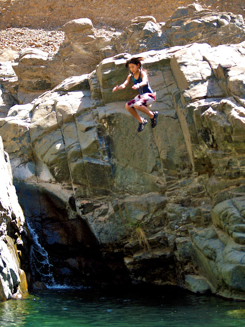 Jumping into the water