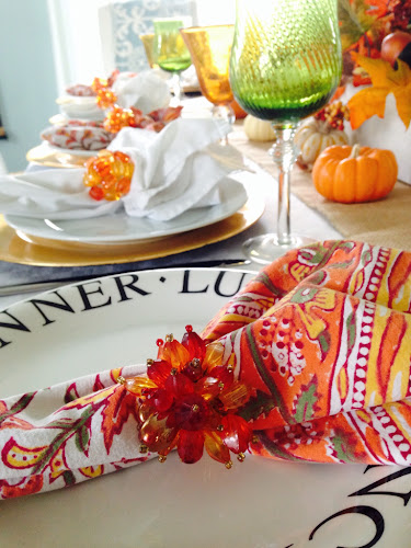 orange and gold napkin rings for fall