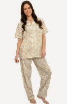 <br />Del Rossa Women's 100% Cotton Short Sleeve Pajama Set with Pj Pants