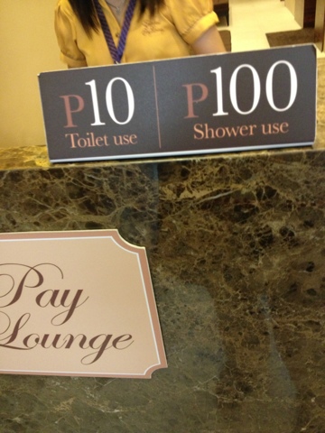 Shower service in pay lounge of sm moa