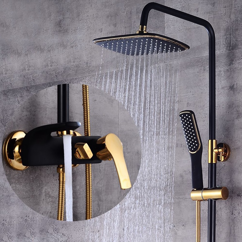 Luxury Bathroom Hot Cool Shower Set Black Gold Mixer Normal Digital System Ebay