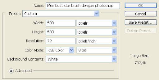 Membuat star brush dengan photoshop