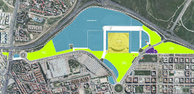 Nuevos usos para los terrenos junto al futuro estadio del Atlético de Madrid - pincha para ampliar el plano