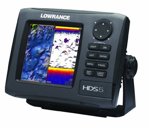 Lowrance HDS-5 GEN2 Plotter/Sounder, with 5-inch LCD, Lake Insight Cartography, and 83/200KHz Transducer.