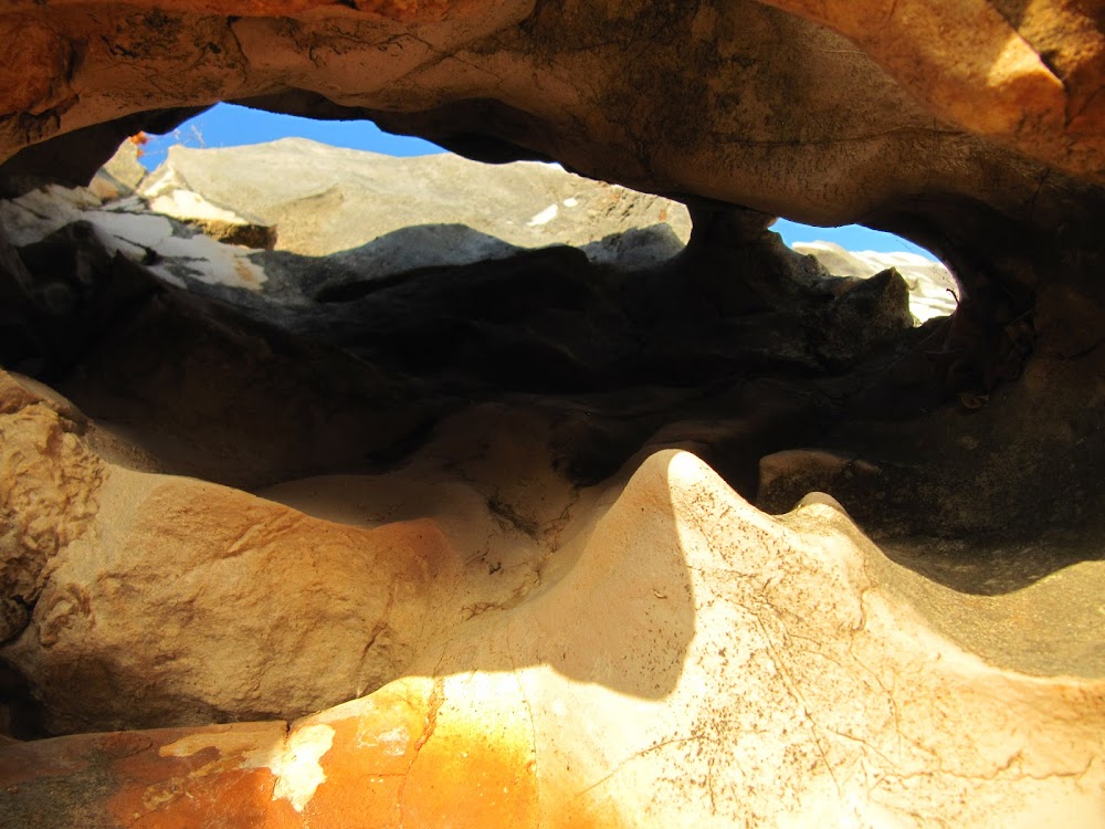 View into a hollow rock formation on Hvar