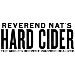 Reverend Nat's Hard Cider logo. The Apple's Deepest Purpose Realized