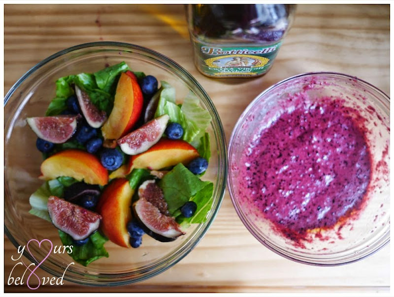 Day 25: Fig Nectarine Salad with Blueberry Dressing