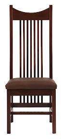 Western Dining Chair in Chocolate Cherry with Leather Seat
