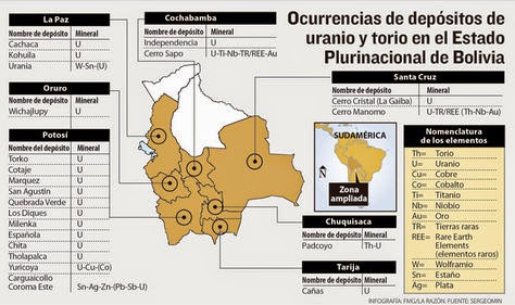 Bolivia: Estudios revelan existencia de uranio en siete regiones