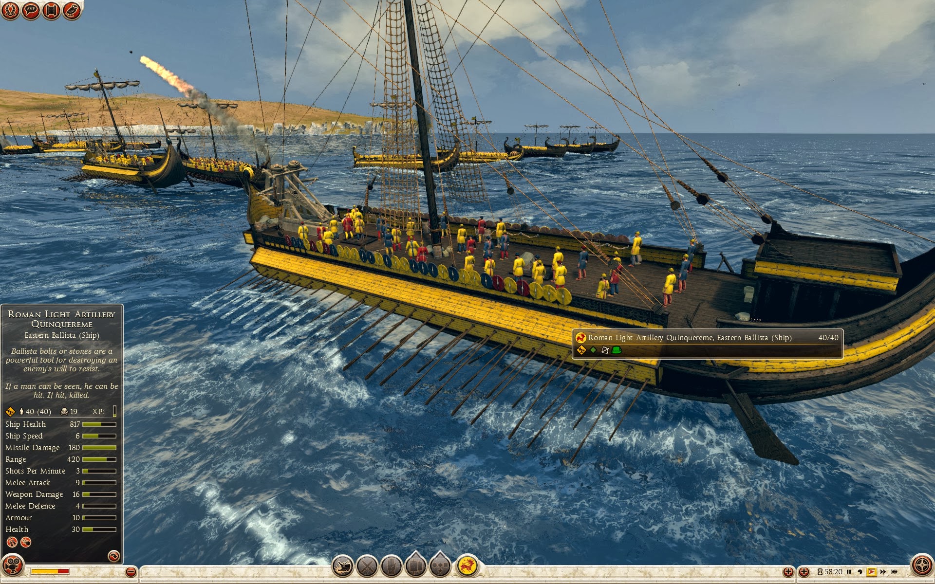Quinquerreme romano de artilllería ligera - Balista oriental (barco)