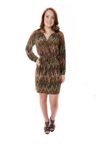 Charlie Jade Mira Zig Zag Print Dress, S