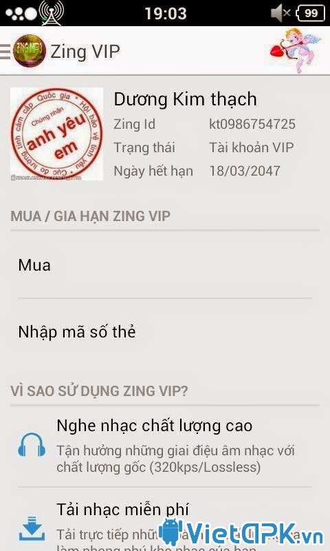 Hướng dẫn tự tạo tài khoản VIP trên Zing MP3 cho Android