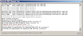 SDK Manager log window