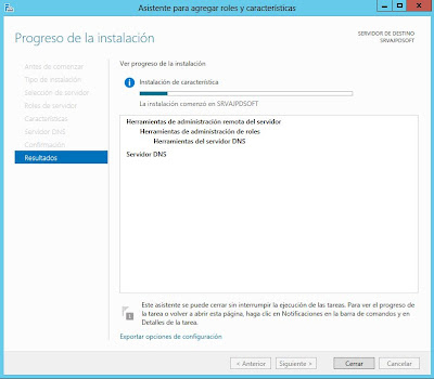 Instalar rol de Sevidor de DNS en Windows Server 2012