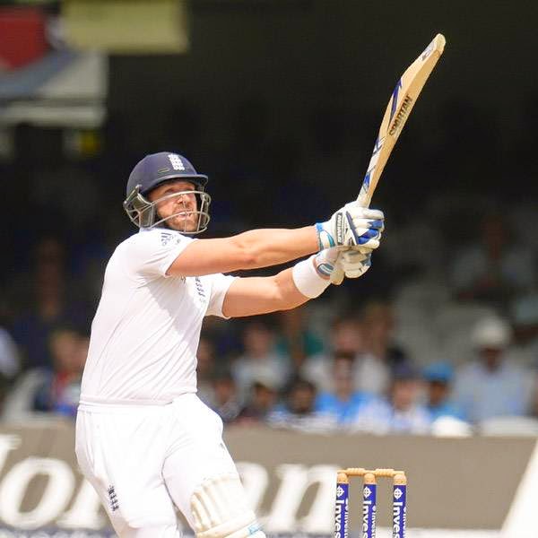England's Matt Prior hits out during the second cricket test match against India at Lord's cricket ground in London July 21, 2014.