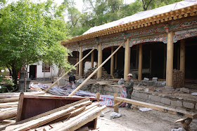 construction at Kumbum Monastery (Taer Si) in Qinghai, China