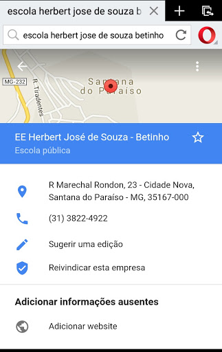EE Herbert José de Souza - Betinho, R Marechal Rondon, 23 - Cidade Nova, Santana do Paraíso - MG, 35167-000, Brasil, Escola, estado Minas Gerais