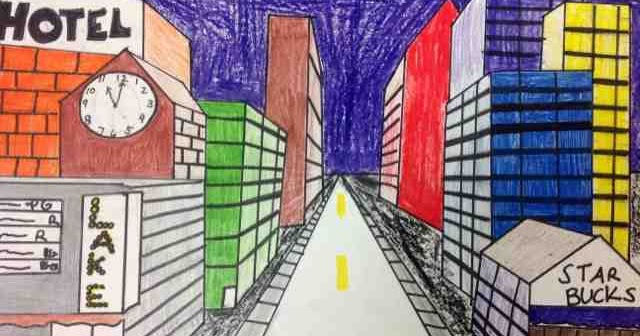 The Art Room: 4th grade one point perspective cities