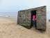 Old Caistor WWII pillbox, revealed by drop in beach levels
