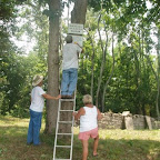Click to Expand Owen and Betty look on as George mounts the sign warning vandals.
We will proscute!