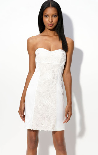 design Strapless Weiß Mini Dress.  Schöne Mode Kleider
