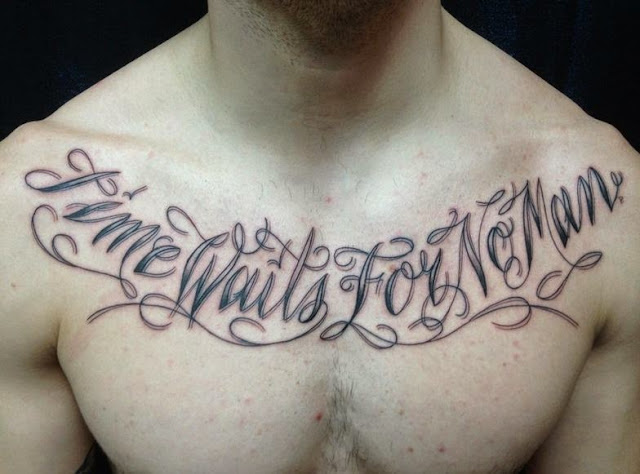 inspirational quotes chest tattoos for men