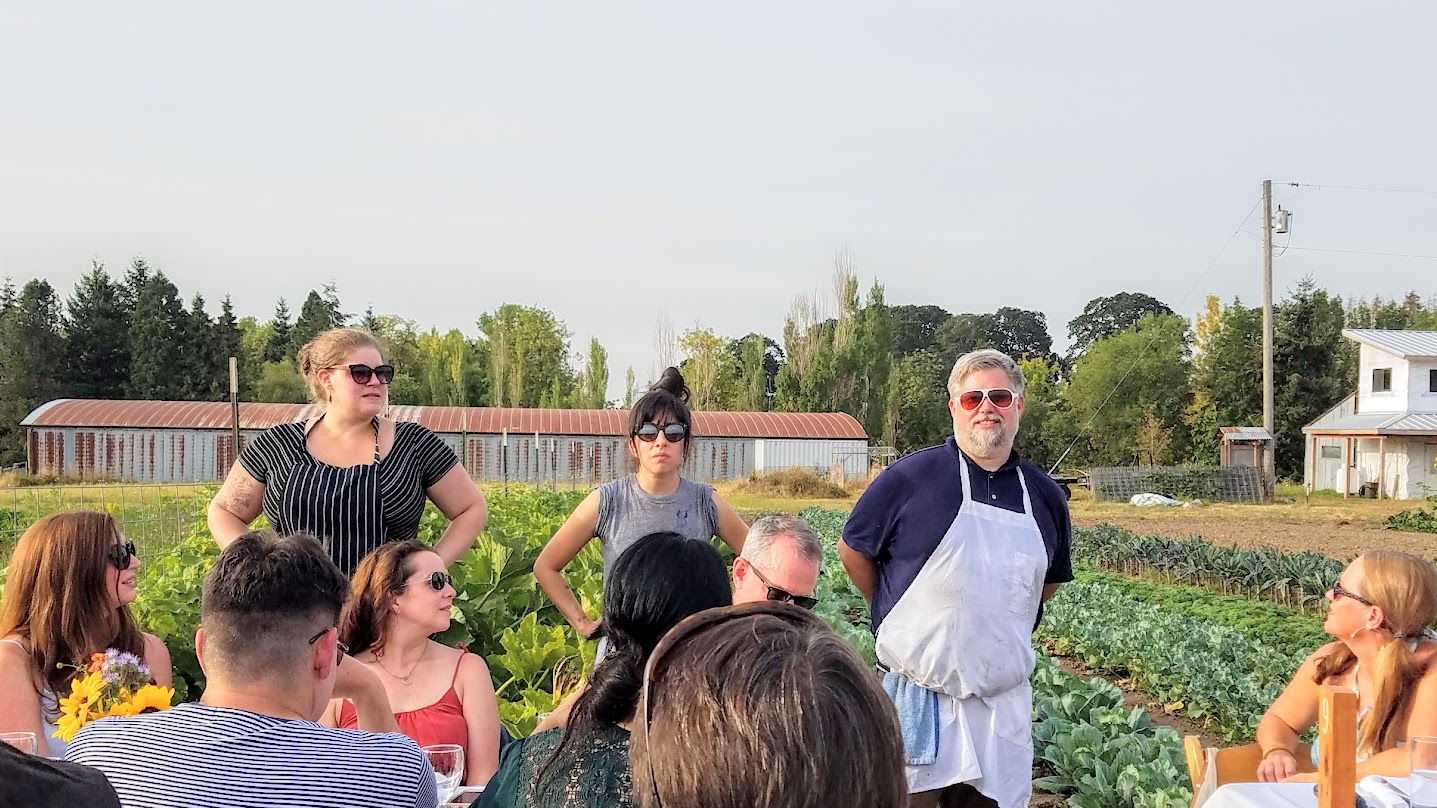 Thank you the chef trio of Chef Maya Lovelace from Mae, Chef Tommy Habetz of Pizza Jerk & Bunk Sandwiches, and Chef Mika Paredes of Girls Club PDX, Diggin' Roots farm for the location and all the farmers with your local produce for the delicious Plate and Pitchfork dinner.