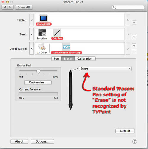 Cintiq pen eraser tip acts like a pen tool - Welcome to TVPaint ...