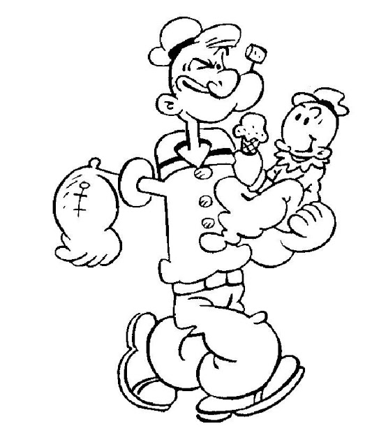 cartoon characters coloring pages kids. Popeye Cartoon Characters