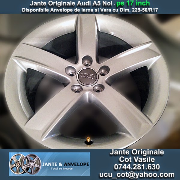 Audi A5 Original Genuine New 17 inch Rims, Wheels in 5 spokes, Tyres  Available | Jante Originale Noi si Second