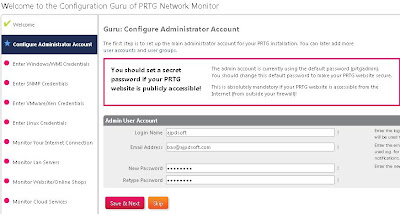 Configuración inicial de PRTG Network Monitor