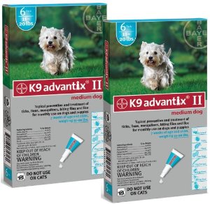  Bayer K9 Advantix II Teal, 11-20lbs.12 Month Supply Flea & Tick