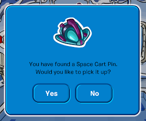 Club Penguin: Space Cart Pin