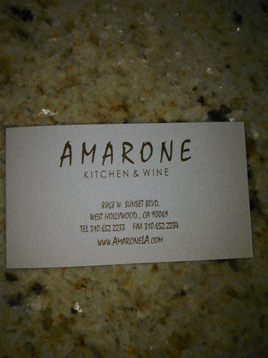 Italian Restaurant «Amarone Kitchen & Wine», reviews and photos, 8868 Sunset Blvd, West Hollywood, CA 90069, USA