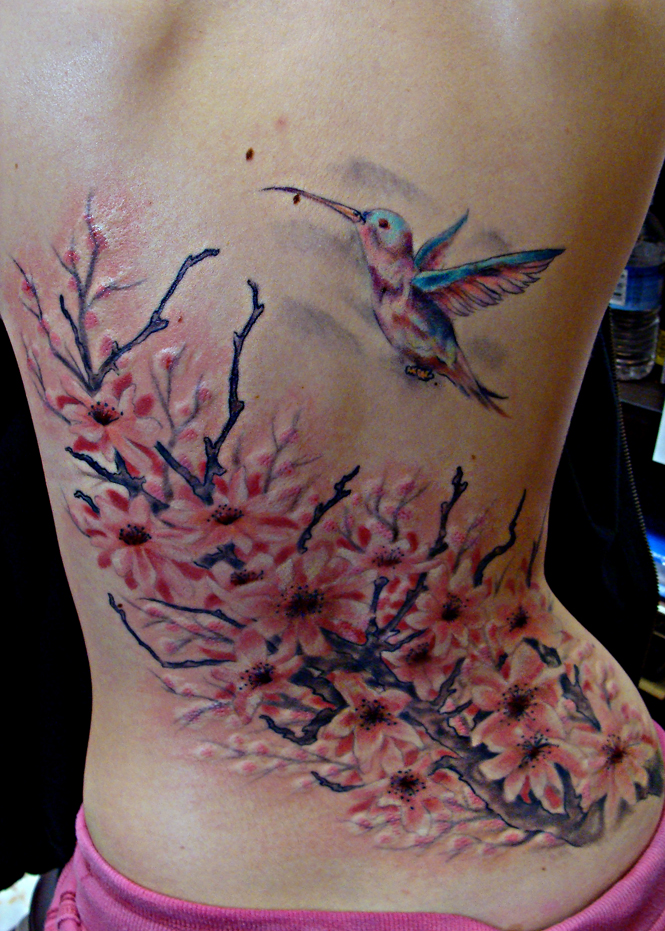 cherry blossom tree tattoo side. cherry blossom tree tattoo