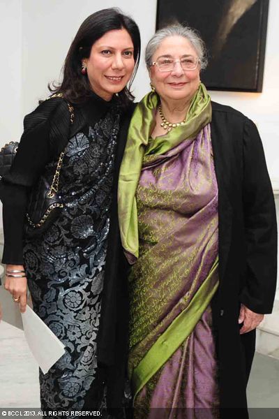 Harmeet Bajaj with a friend during the launch of designer Suneet Varma's coffee table book at the French embassy in New Delhi.