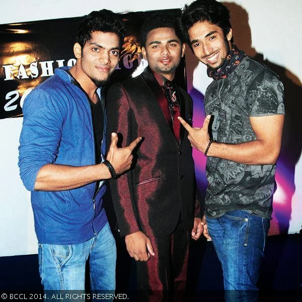 Azharuddeen, Vishnu and Benson at a fashion event, held at a mall.