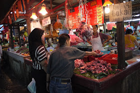 meat for sale at Bazaar Baru Chow Kit in Kuala Lumpur, Malaysia