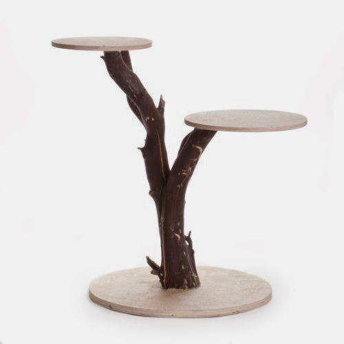  Dress My Cupcake DMC97150 2-Tier Manzanita Wood Cake Stand, Natural Dark Brown