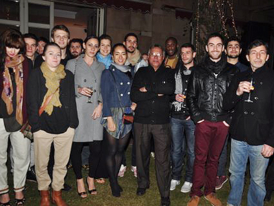 Naresh Kapuria with ballet dancers during a party in honour of the ballet dancers who performed in city, hosted by French embassy.
