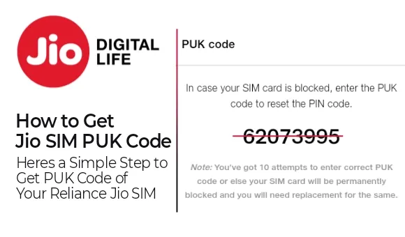How to Get Jio SIM PUK Code