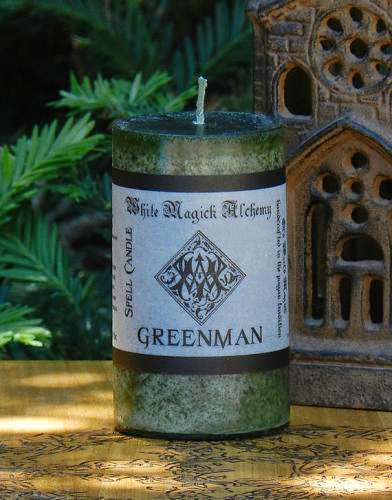 Greenman Spell Candle Great Spirit Of Nature Cycles Of Life Harvest