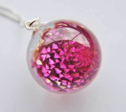 Pink Flower Resin Pendant by Natural Pretty Things