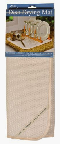  Envision Home Microfiber Dish Drying Mat, 16 by 18-Inch, Cream