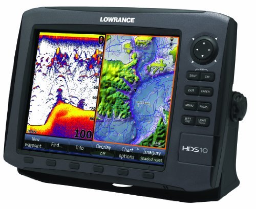 Lowrance HDS-10 GEN2 Plotter/Sounder, with 10.4-inch LCD, Insight USA Cartography, and 83/200KHz Transducer.