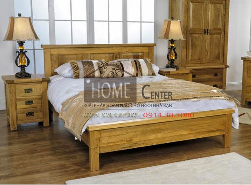 Giường ngủ gỗ sồi Mỹ HC-S004